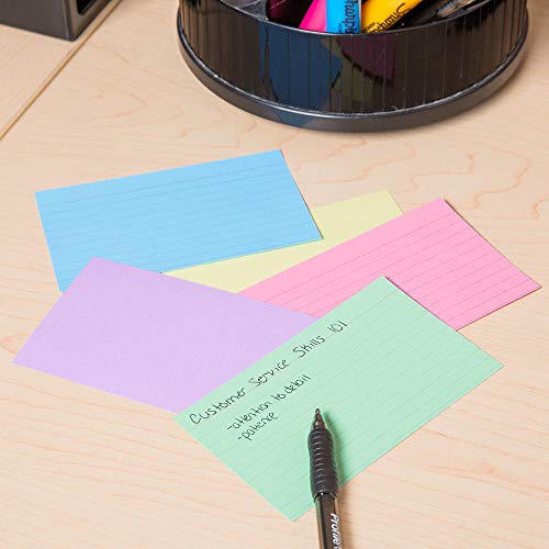 1InTheOffice Index Cards 3 x 5 Ruled Colored, Assorted 200/Pack