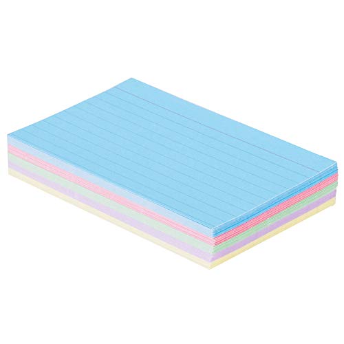 1InTheOffice Index Cards 3 x 5 Ruled Colored, Assorted 200/Pack