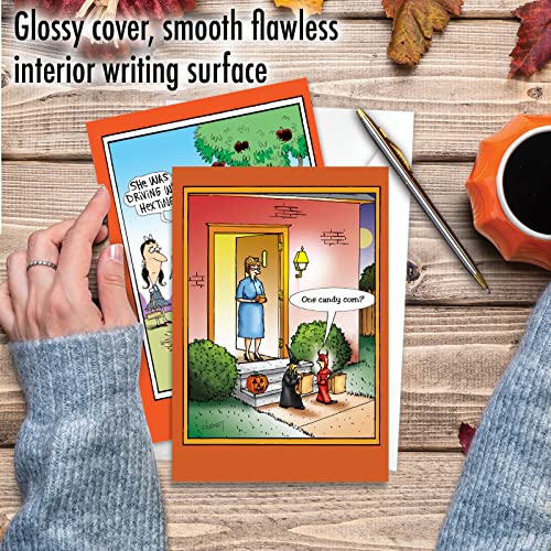 NobleWorks - 10 Funny Halloween Cards Assorted - Boxed Notecard Set, Humor Halloween Greetings - Halloween Humor AC3106HWG-B1x10