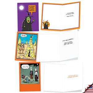 NobleWorks - 10 Funny Halloween Cards Assorted - Boxed Notecard Set, Humor Halloween Greetings - Halloween Humor AC3106HWG-B1x10