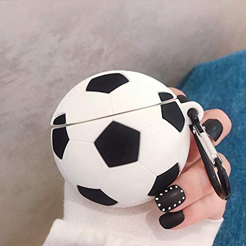 Mulafnxal Compatible with Airpods 1&2 Case,Silicone 3D Cute Funny Fun Cartoon Character Airpod Cover,Fashion Stylish Cool Sports Design Skin, Cases for Men Teens Girls Boys Air pods (Football)