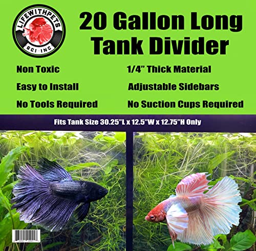 Lifewithpets 20 Gallon Long Aquarium Tank Divider. Check Compatible Tank Below.