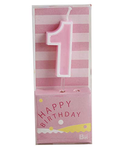 QQYL Rainbow Number 1 Birthday Candle Pink for Cakes Baby Boy Girl Kids Women 1 10 11 12 13 14 15 16 17 18 19 21 Birthday Candles (Number 1) - 100% Picture Show Upgrade Quality