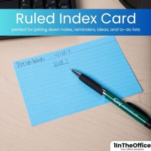 1InTheOffice Index Cards 4x6 Ruled Colored, Assorted 200/Pack