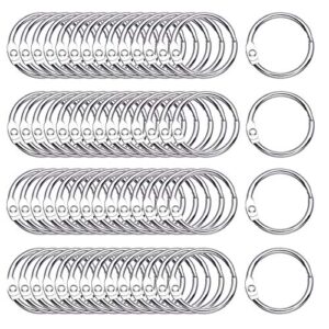 antner binder rings 1.2 inch/30mm nickel plated metal book rings for index cards flash cards notebook paper rings, sliver loose leaf binder rings keychain rings clips for school office home, 120 pack