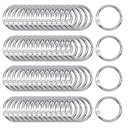 Antner Binder Rings 1.2 Inch/30mm Nickel Plated Metal Book Rings for Index Cards Flash Cards Notebook Paper Rings, Sliver Loose Leaf Binder Rings Keychain Rings Clips for School Office Home, 120 Pack