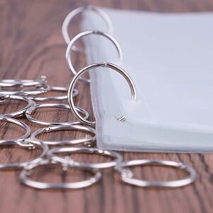 Antner Binder Rings 1.2 Inch/30mm Nickel Plated Metal Book Rings for Index Cards Flash Cards Notebook Paper Rings, Sliver Loose Leaf Binder Rings Keychain Rings Clips for School Office Home, 120 Pack