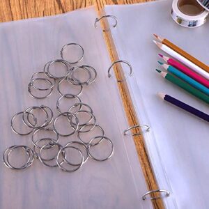 Antner Binder Rings 1.2 Inch/30mm Nickel Plated Metal Book Rings for Index Cards Flash Cards Notebook Paper Rings, Sliver Loose Leaf Binder Rings Keychain Rings Clips for School Office Home, 120 Pack