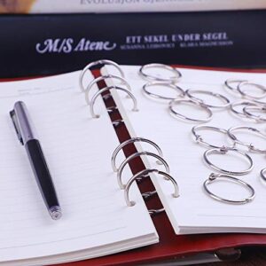 Antner Binder Rings 1.2 Inch/30mm Nickel Plated Metal Book Rings for Index Cards Flash Cards Notebook Paper Rings, Sliver Loose Leaf Binder Rings Keychain Rings Clips for School Office Home, 120 Pack