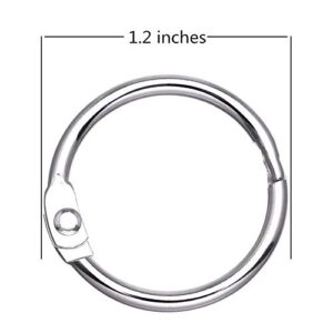 Antner Binder Rings 1.2 Inch/30mm Nickel Plated Metal Book Rings for Index Cards Flash Cards Notebook Paper Rings, Sliver Loose Leaf Binder Rings Keychain Rings Clips for School Office Home, 120 Pack