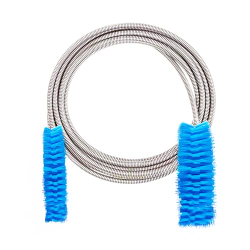 SunGrow Aquarium Filter Brush, 61" Stainless Steel Spring Long Flexible Tube, Pipe Brush for Hose, U-Shape and Bent Pipes, Double-Ended Pipe Cleaner Brush for Aquarium, Fish Tank or Household Use