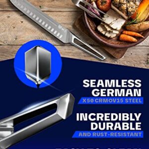 DALSTRONG Carving Knife & Fork Set - 9 inch - Crusader Series - Forged High-Carbon German Stainless Steel - w/Magnetic Sheath - Carving Set - NSF Certified