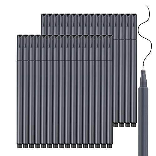 Taotree Journal Planner Pens, 24 Black Pens Fine Point Black Markers Fine Tip Drawing Pens Porous Fineliner Pen for Bullet Journaling Writing School Office Supplies, Great for Art Crafts Scrapbooks