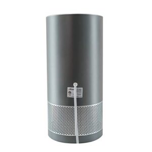 Hunter HP400 Round Tower Air Purifier for Small Rooms Features EcoSilver Pre-Filter, True HEPA Filter, Multiple Fan Speeds, Soft Touch Digital Control Panel, Sleep Mode, Timer, Accent Light