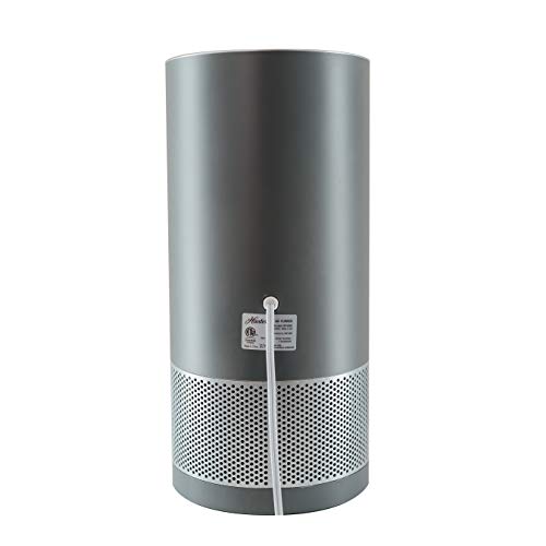 Hunter HP400 Round Tower Air Purifier for Small Rooms Features EcoSilver Pre-Filter, True HEPA Filter, Multiple Fan Speeds, Soft Touch Digital Control Panel, Sleep Mode, Timer, Accent Light