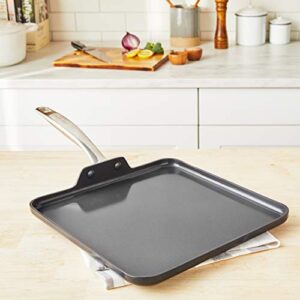 GreenPan Chatham Black Prime Midnight Hard Anodized Healthy Ceramic Nonstick, 11" Griddle Pan, PFAS-Free, Dishwasher Safe, Oven Safe, Black