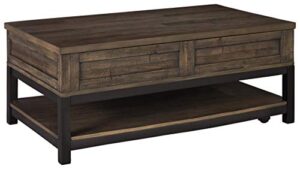 signature design by ashley johurst rect lift top cocktail table, brown
