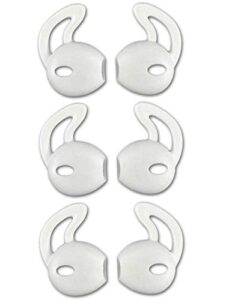 d & k exclusives ear hook covers for earbud headphones, noise isolation anti-slip silicone earbuds/ear plug tips 3 pair cover tips accessories compatible headset mnhf2am/a (white 6pcs)