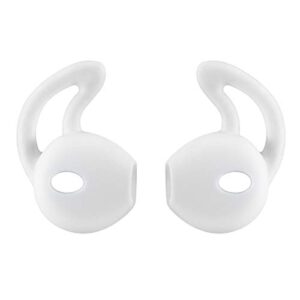 D & K Exclusives Ear Hook Covers for Earbud Headphones, Noise Isolation Anti-Slip Silicone Earbuds/Ear Plug Tips 3 Pair Cover Tips Accessories Compatible Headset MNHF2AM/A (White 6PCS)