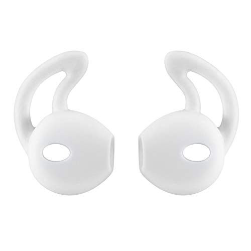 D & K Exclusives Ear Hook Covers for Earbud Headphones, Noise Isolation Anti-Slip Silicone Earbuds/Ear Plug Tips 3 Pair Cover Tips Accessories Compatible Headset MNHF2AM/A (White 6PCS)