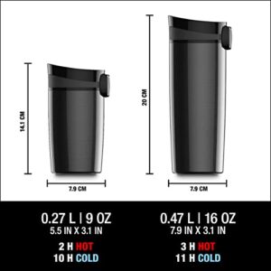 SIGG - Insulated Coffee Cup - Travel Mug Miracle Black - Hot & Cold, Leakproof, BPA Free - 18/8 Stainless Steel - 9oz