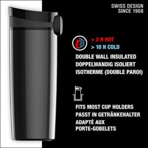 SIGG - Insulated Coffee Cup - Travel Mug Miracle Black - Hot & Cold, Leakproof, BPA Free - 18/8 Stainless Steel - 9oz