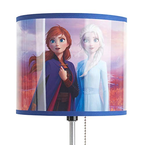 Frozen 2 Stick Table Kids Lamp with Pull Chain, Metal, Themed Printed Decorative Shade
