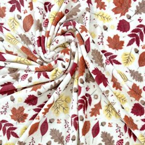 Fall Decor Throw Blanket: Soft Warm Autumn Leaves and Berries in Red Yellow Brown Beige Colors for Living Room Couch Bed Chair Dorm