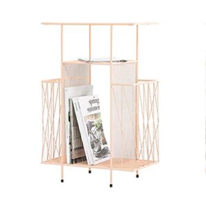 Magazine & Newspaper Baskets Magazine Rack Balcony Multi-Layer Wrought Iron Flower Stand Office Creative Bookshelf Floor-Standing Book Organizer Sofa Leisure Coffee Table