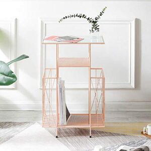 Magazine & Newspaper Baskets Magazine Rack Balcony Multi-Layer Wrought Iron Flower Stand Office Creative Bookshelf Floor-Standing Book Organizer Sofa Leisure Coffee Table