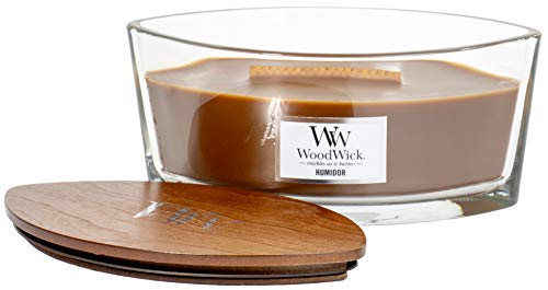 WoodWick Humidor Scented Crackling Wooden Wick Candle in Glass Vessel