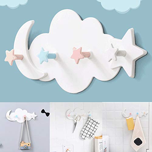 Asdf586io Cute Cloud Star Moon Wall Door Hook Bathroom Bedroom Hanger Holder Home Decor