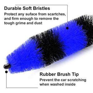 2-Pack Master Wheel Brush, Easy Reach Wheel and Rim Detailing Brush 18’’ Long Soft Bristle, Car Wheel Brush, Rim Tire Detail Brush,Multipurpose use for Wheels,Rims,Exhaust Tips,Motorcycles