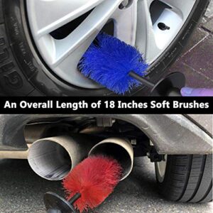 2-Pack Master Wheel Brush, Easy Reach Wheel and Rim Detailing Brush 18’’ Long Soft Bristle, Car Wheel Brush, Rim Tire Detail Brush,Multipurpose use for Wheels,Rims,Exhaust Tips,Motorcycles