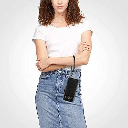 Samsung Galaxy S10+ Case, ZVE Galaxy S10 Plus Wallet Case with Credit Card Holder Slot Crossbody Chain Handbag Purse Zipper Case Cover for Samsung Galaxy S10 Plus (2019), 6.4 inch - Black