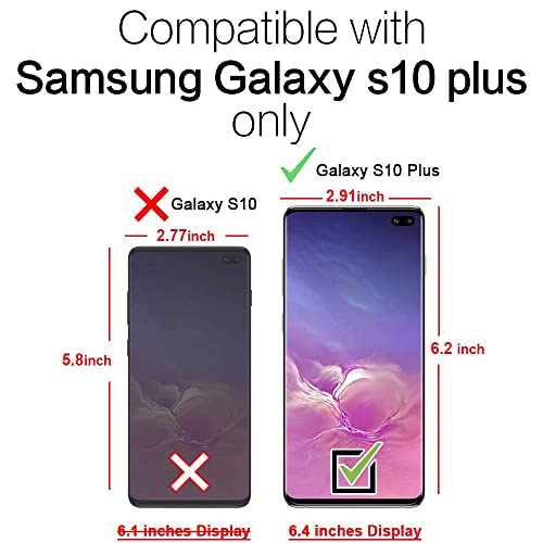 Samsung Galaxy S10+ Case, ZVE Galaxy S10 Plus Wallet Case with Credit Card Holder Slot Crossbody Chain Handbag Purse Zipper Case Cover for Samsung Galaxy S10 Plus (2019), 6.4 inch - Black