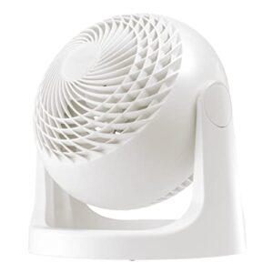 iris usa woozoo air circulator fan, vortex fan, desk fan, portable fan, 3 speed settings, 360 tilting head, 46ft max air distance, large, white