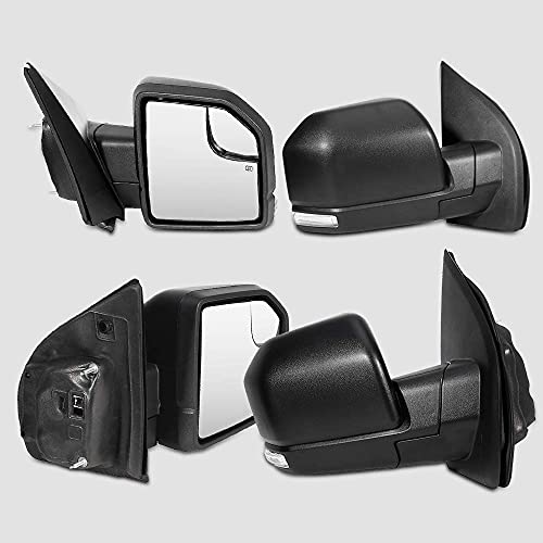 INEEDUP Towing Mirrors Tow Mirrors Fit for 2015-2019 for Ford for F150 with Left Right Side Power Operation Heated with Turn Signal Light Manual Folding