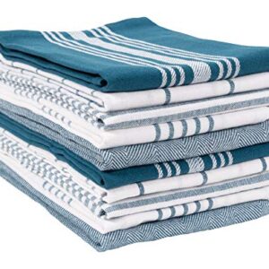 KAF Home Soho Kitchen Dish Towel Set of 10 | 18 x 28 Inch Tea Towels | Soft and Absorbent Mixed Set of Flat Towels (Teal)