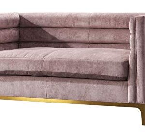 Acanva Luxury Modern Tufted Velvet Down-Filled Living Room Sofa, 63"W Loveseat, Pinkish Purple