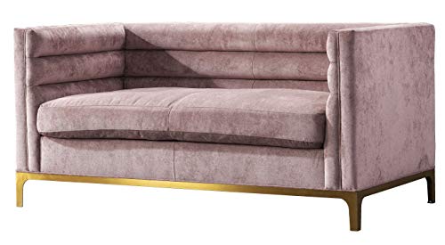 Acanva Luxury Modern Tufted Velvet Down-Filled Living Room Sofa, 63"W Loveseat, Pinkish Purple