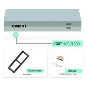 Whetstone Sharpening Stone Kit Dual Sided 400/1000 Grit Professional Whetstone Knife Sharpener Stone Wet Stone Set Nonslip Rubber Base