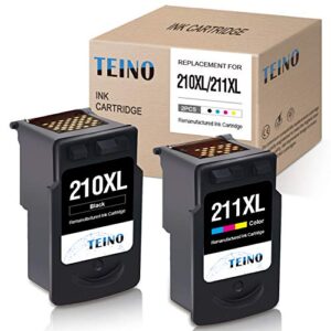 teino 210xl 211xl remanufactured ink cartridge replacement for canon 210xl pg-210xl 211xl cl-211xl for pixma mx410 mp495 mp250 mp280 mx340 mx330 mx420 mp480 ip2702 (black tri-color, 2 pack)