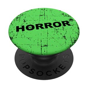 distressed horror movie green vhs rental gift movie lovers popsockets popgrip: swappable grip for phones & tablets