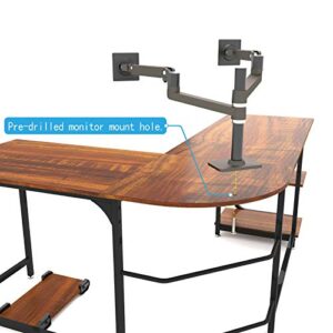 Weehom Reversible L-Shaped Desk with Shelves Large Corner Gaming Computer Desks for Home Office Writing Workstation Wooden Table