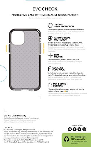 tech21 Evo Check for Apple iPhone 11 Pro - Germ Fighting Antimicrobial Phone Case with 12 ft. Drop Protection