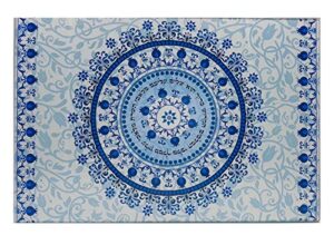 shabbat challah bread cutting board and tray blue pomegranate floral pattern tempered glass judaica gift