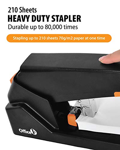 OFFICE1ST Heavy Duty Stapler, 210 Sheet High Capacity Industrial Office Stapler with 500 Staples and Staple Remover, Commercial Desk Stapler for 15 to 210 Sheets