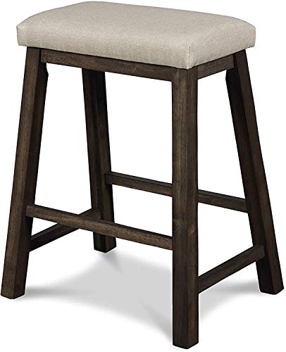 New Classic FURNITURE Derby Counter Dining Stool Set with 1 Table and 4 Chairs, Chocolate