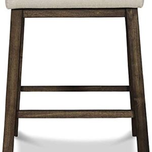 New Classic FURNITURE Derby Counter Dining Stool Set with 1 Table and 4 Chairs, Chocolate